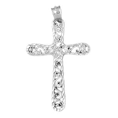 14K or 18K Gold Vine Cross Pendant