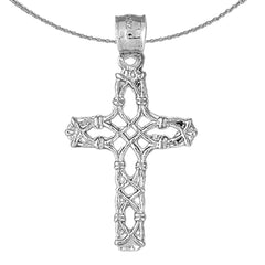 14K or 18K Gold Vine Cross Pendant