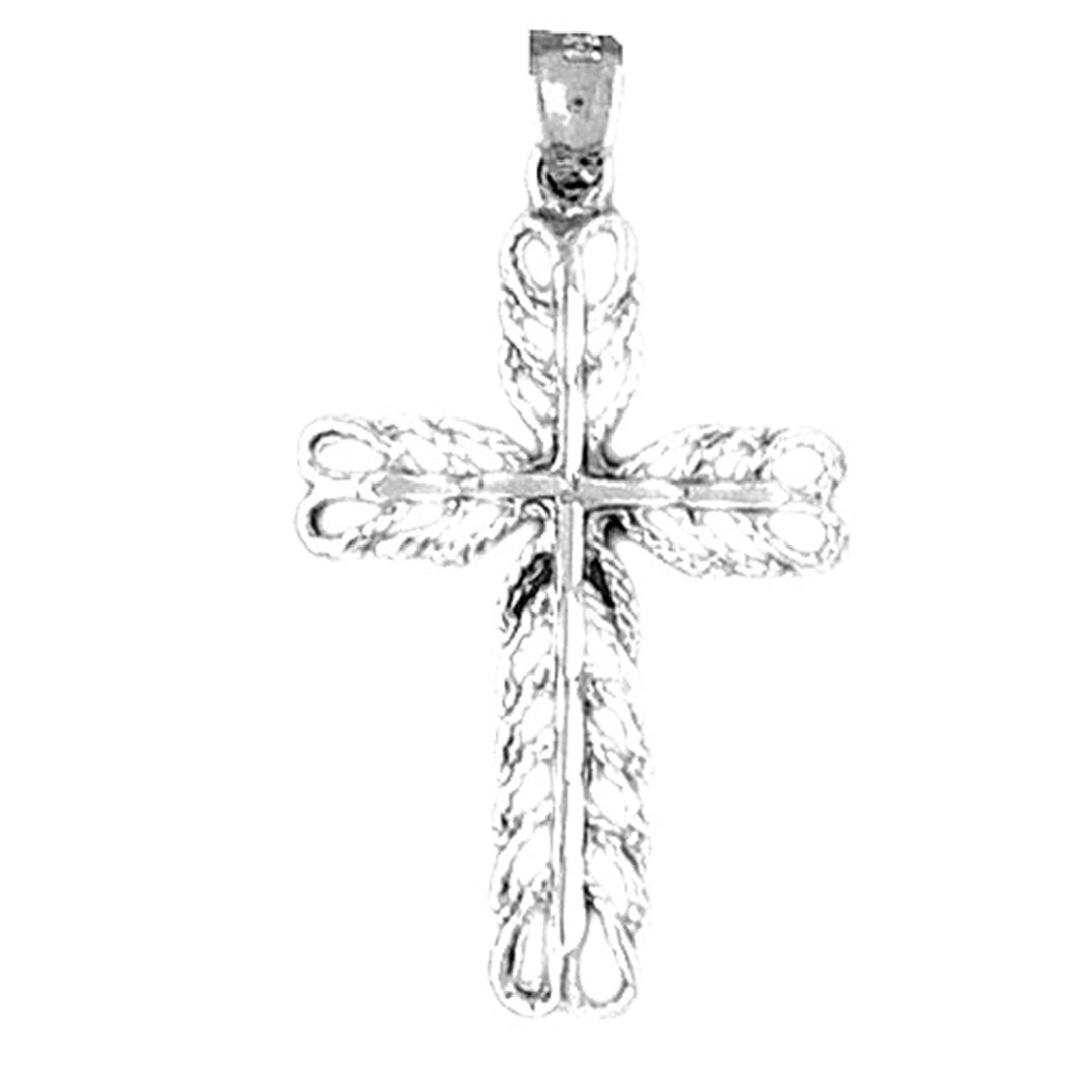 14K or 18K Gold Vine Cross Pendant