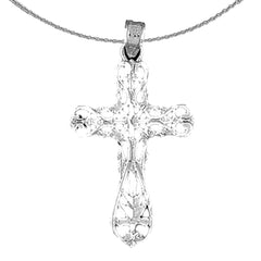 14K or 18K Gold Floral Cross Pendant