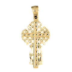14K or 18K Gold Vine Cross Pendant