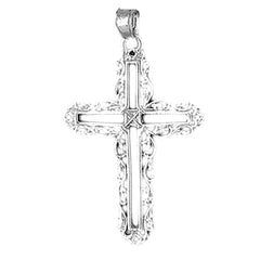 14K or 18K Gold Vine Cross Pendant