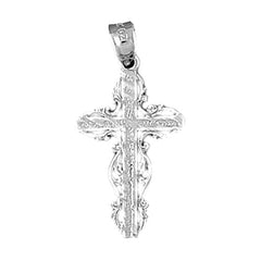 14K or 18K Gold Vine Cross Pendant
