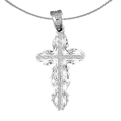 14K or 18K Gold Vine Cross Pendant