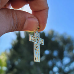 10K, 14K oder 18K Gold „Gott liebt dich und ich auch“ Kreuzanhänger