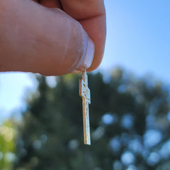 10K, 14K oder 18K Gold „Gott liebt dich und ich auch“ Kreuzanhänger