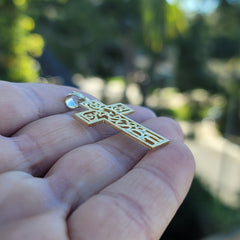 10K, 14K oder 18K Gold „Gott liebt dich und ich auch“ Kreuzanhänger