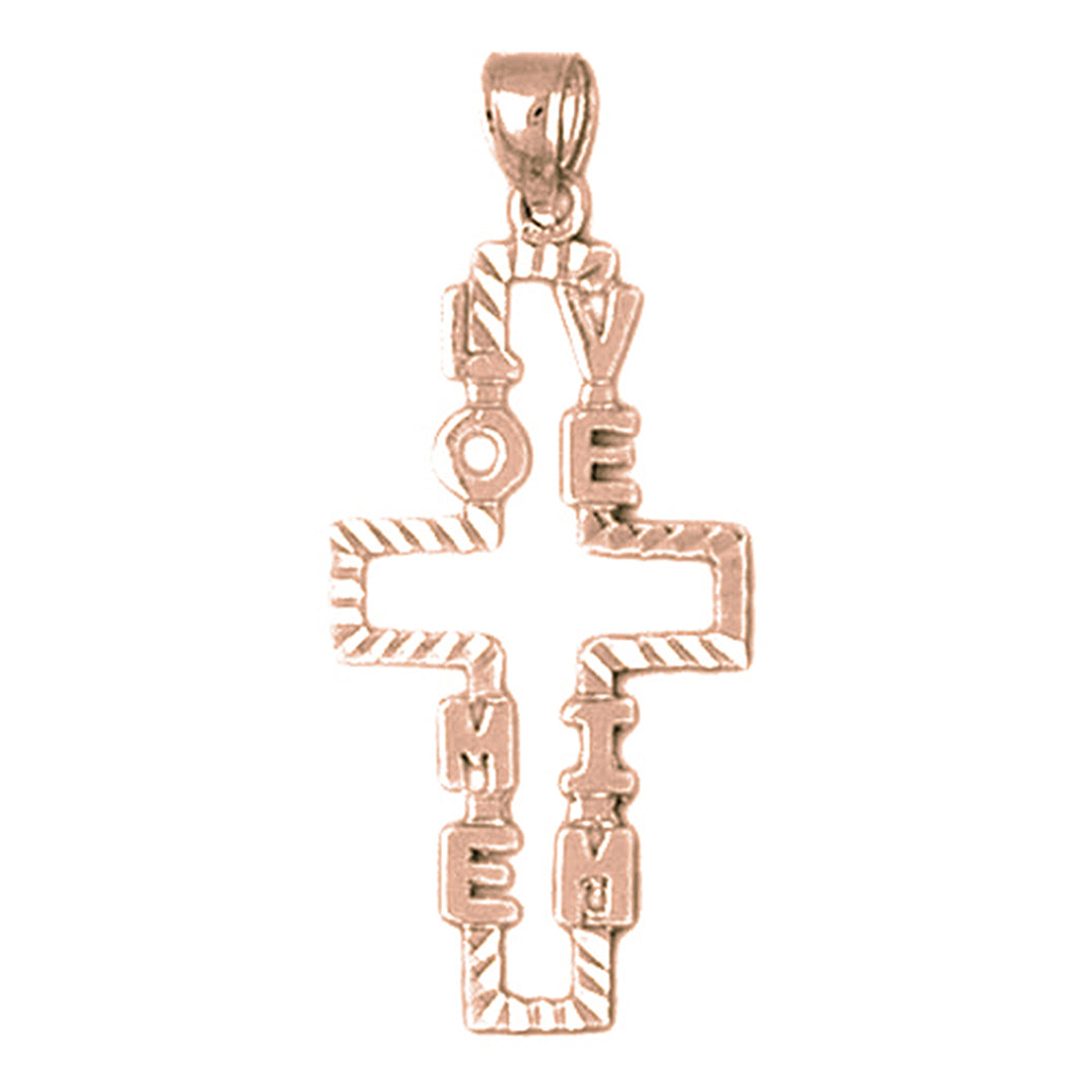 14K or 18K Gold Love Me I'm Cross Pendant