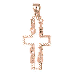 14K or 18K Gold Love Me I'm Cross Pendant