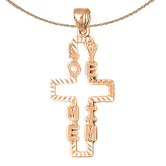 14K or 18K Gold Love Me I'm Cross Pendant