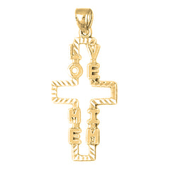 14K or 18K Gold Love Me I'm Cross Pendant