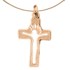 14K oder 18K Gold Jesus Kreuz Anhänger