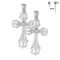 14K or 18K Gold Passion Cross Earrings