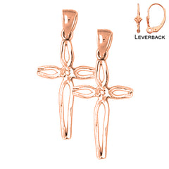 14K or 18K Gold Cross Earrings