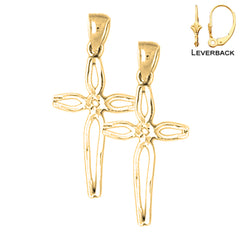 14K or 18K Gold Cross Earrings
