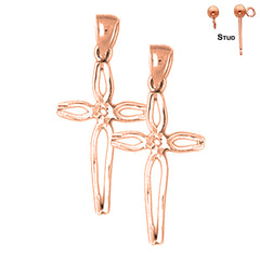 14K or 18K Gold Cross Earrings
