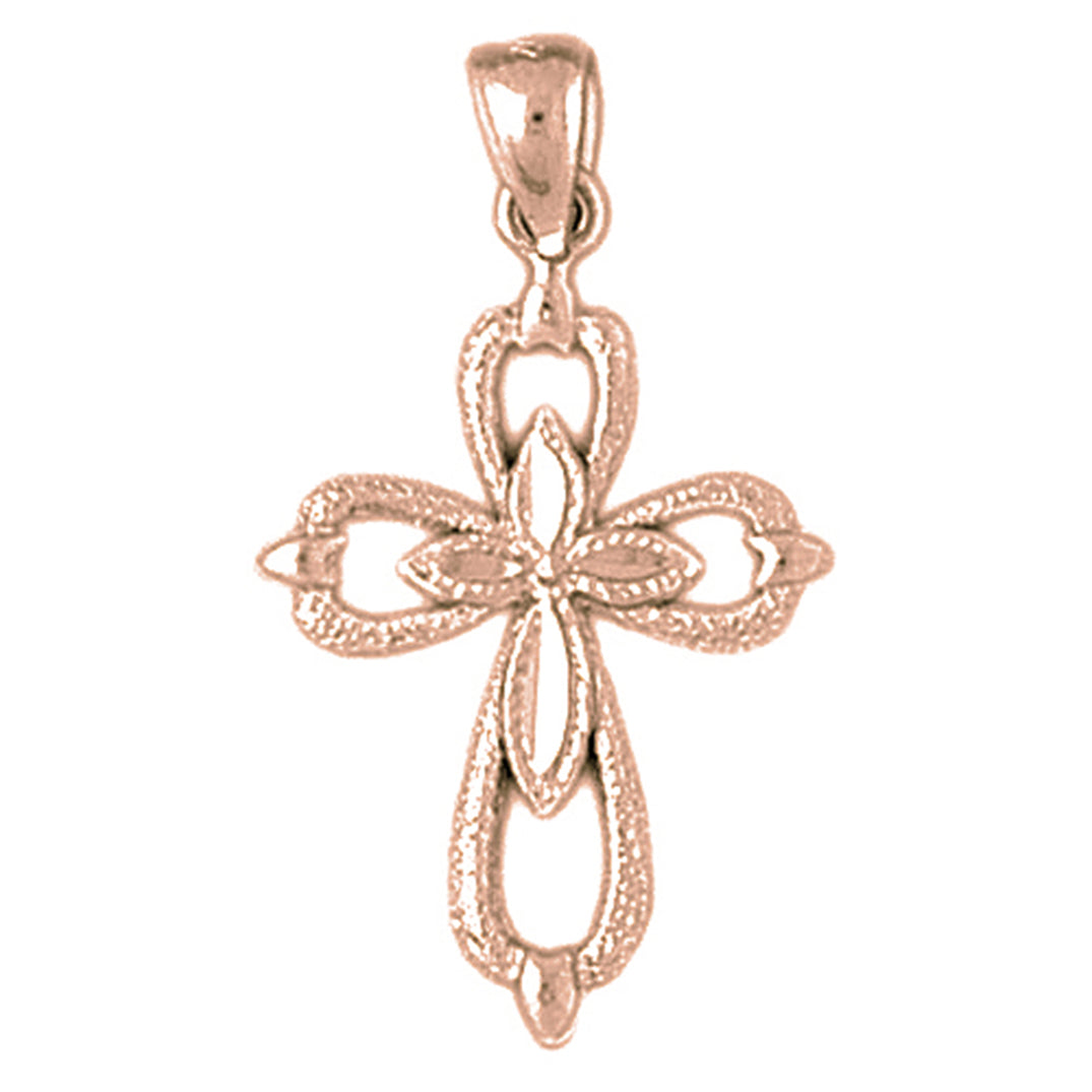 14K or 18K Gold Passion Cross Pendant