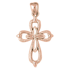 14K or 18K Gold Passion Cross Pendant