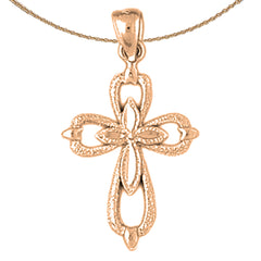 14K or 18K Gold Passion Cross Pendant