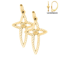 14K or 18K Gold Passion Cross Earrings