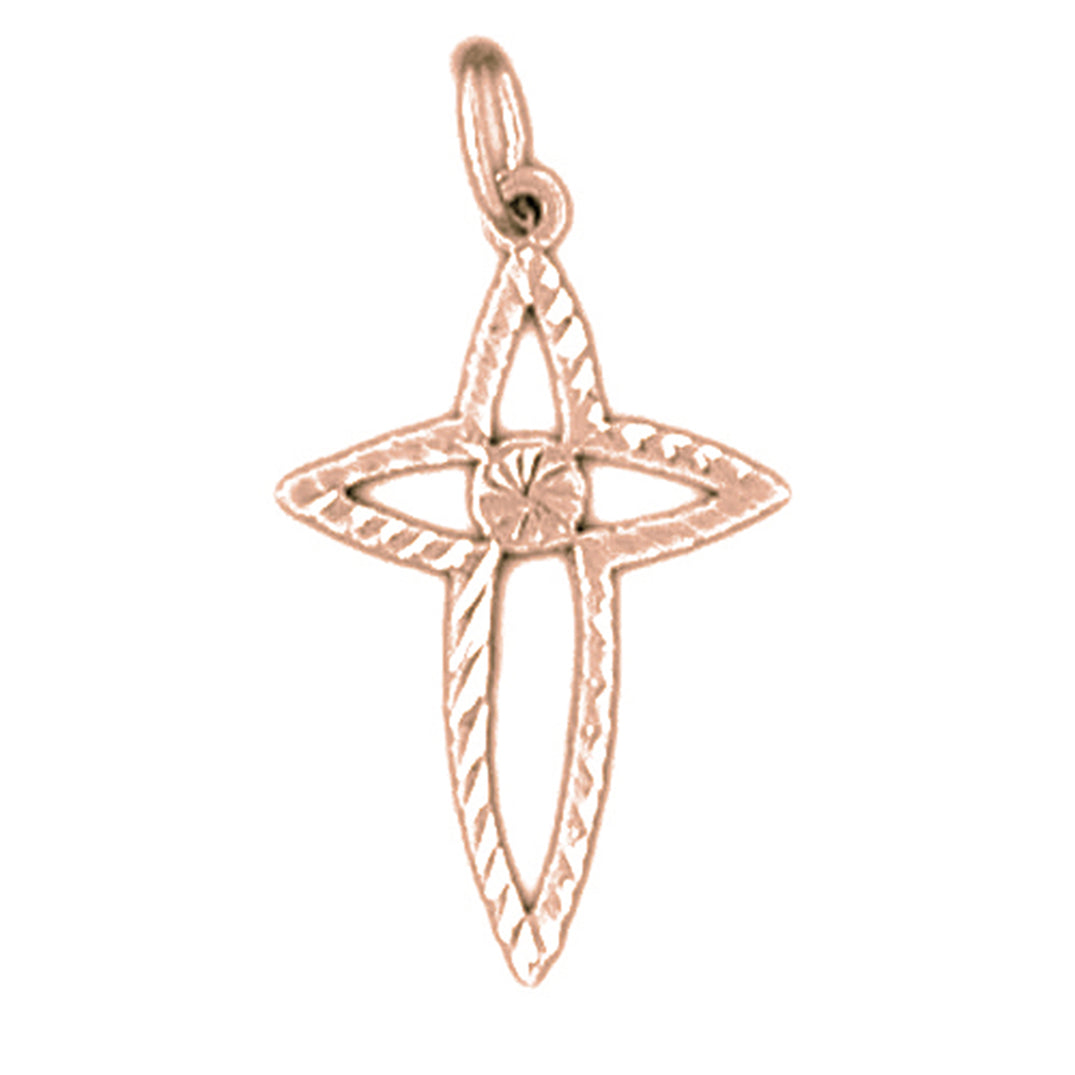 14K or 18K Gold Passion Cross Pendant