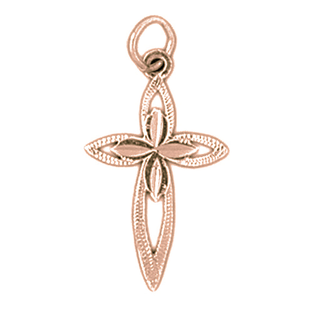 14K or 18K Gold Passion Cross Pendant