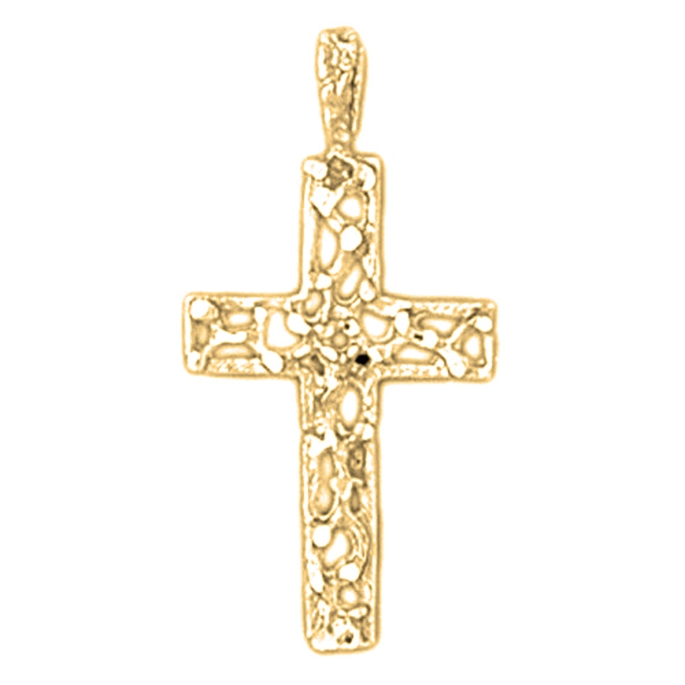 14K or 18K Gold Vine Cross Pendant