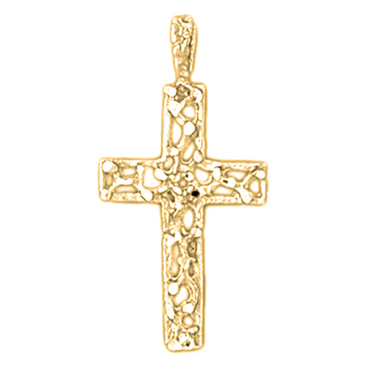 14K or 18K Gold Vine Cross Pendant