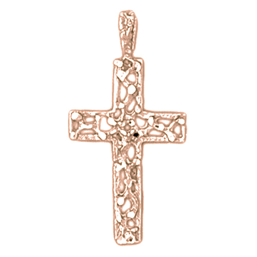 14K or 18K Gold Vine Cross Pendant