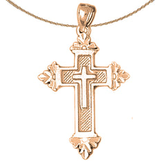 Lateinischer Kreuzanhänger aus 10 Karat, 14 Karat oder 18 Karat Gold
