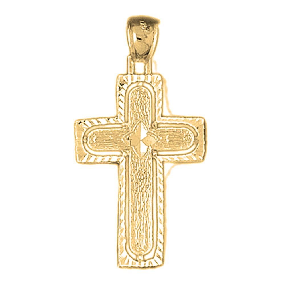 10K, 14K or 18K Gold Coticed Cross Pendant