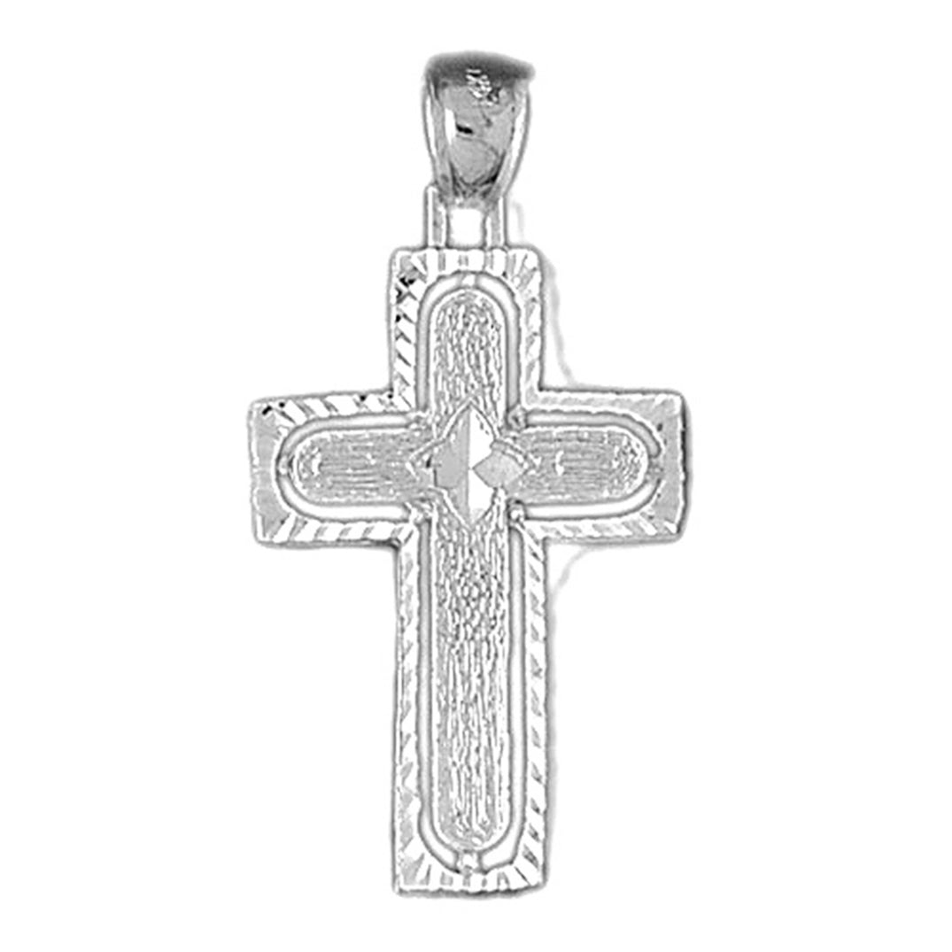 10K, 14K or 18K Gold Coticed Cross Pendant