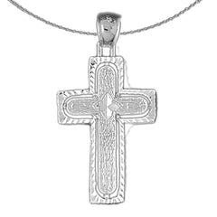 10K, 14K or 18K Gold Coticed Cross Pendant