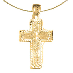 10K, 14K or 18K Gold Coticed Cross Pendant
