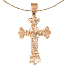 Fleur de Lis-Kreuzanhänger aus 10 Karat, 14 Karat oder 18 Karat Gold