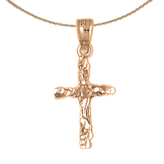 14K or 18K Gold Nugget Cross Pendant