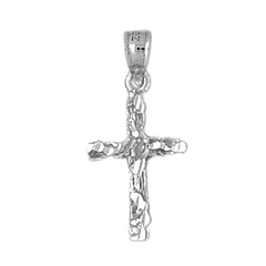 14K or 18K Gold Nugget Cross Pendant