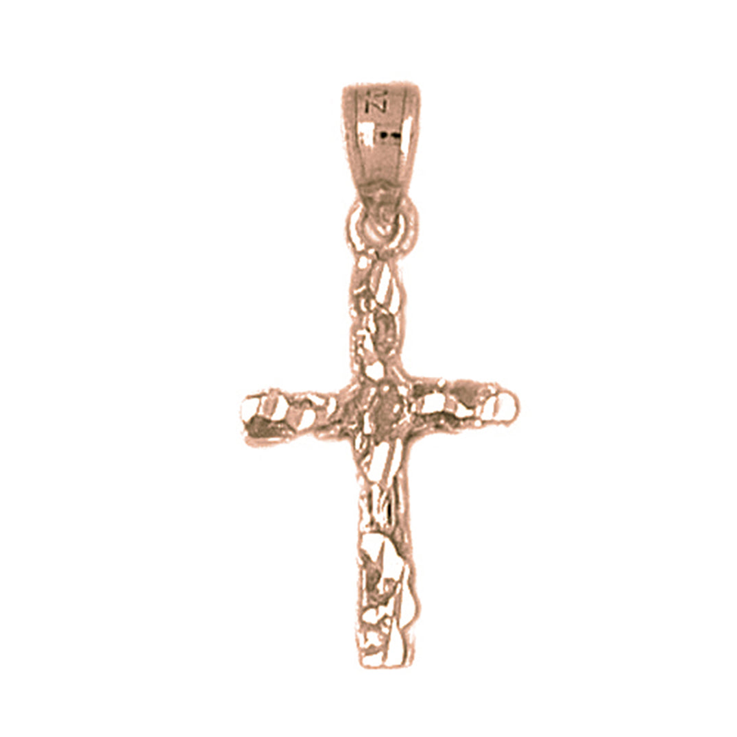 14K or 18K Gold Nugget Cross Pendant