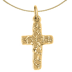 14K or 18K Gold Nugget Cross Pendant