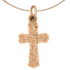 14K or 18K Gold Nugget Cross Pendant
