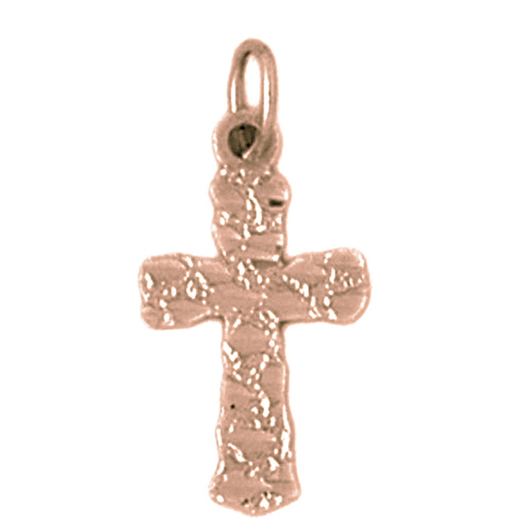 14K or 18K Gold Nugget Cross Pendant