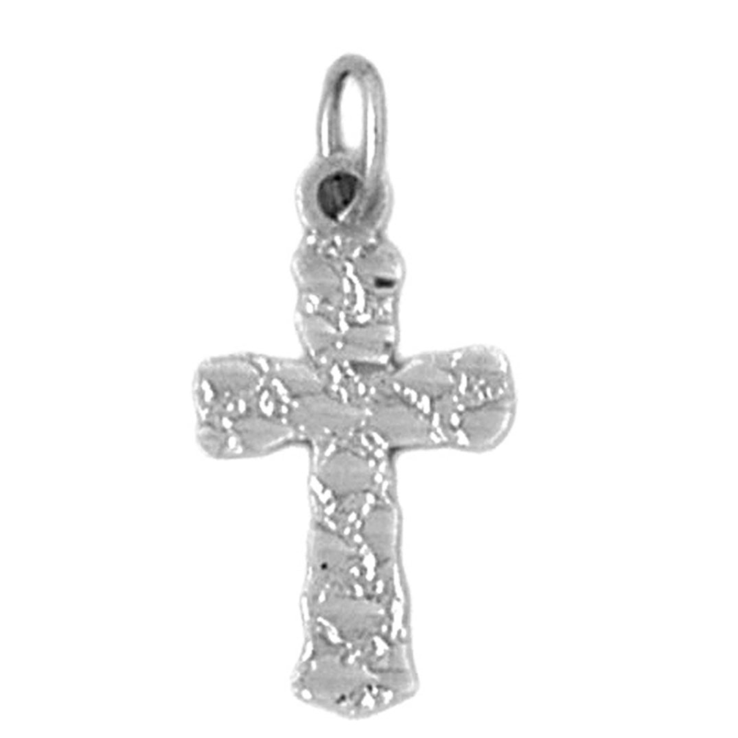 14K or 18K Gold Nugget Cross Pendant