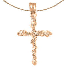 14K or 18K Gold Nugget Cross Pendant