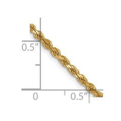 10K Yellow Gold 2.25mm Diamond-cut Rope Chain