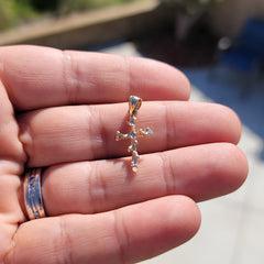 14K or 18K Gold Nugget Cross Pendant