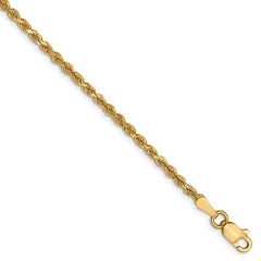 10K Yellow Gold 2.25mm Diamond-cut Rope Chain