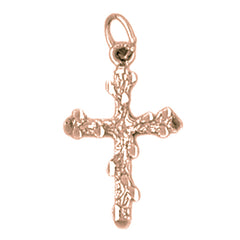 14K or 18K Gold Nugget Cross Pendant