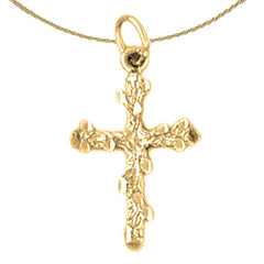 14K or 18K Gold Nugget Cross Pendant