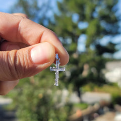 14K or 18K Gold Nugget Cross Pendant
