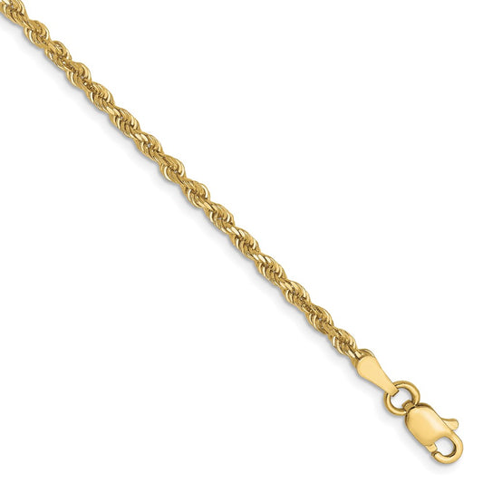 10K Yellow Gold 2.5mm Diamond-cut Rope Chain